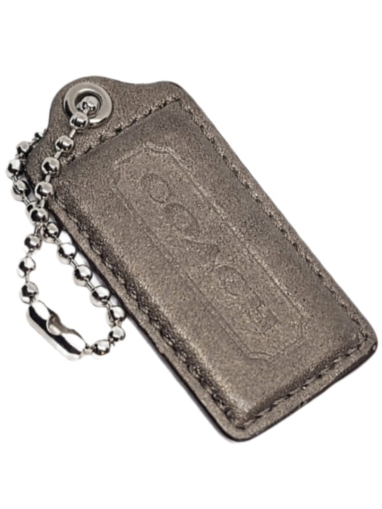 Coach Handbags - 🤎 2.5" Y2K Coach Metallic Bronze Leather Hang Tag Bag Fob Charm Keychain Rare